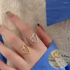 Anelli a grappolo 925 Sterling Silver Love Heart Ring Open per donna Girl Simple irregolare Design Design Gioielli Gift Drop