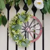 Flores decorativas Hojas de flores con rueda de bienvenida para la puerta principal Decoraciones de boda de jardín de primavera artificial