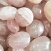 Dekorativa figurer 4st Natural Rose Crystal Palm Stone Pink Quartz Oroar Angst Stress Linjeformad Reiki Healing