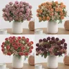 Decorative Flowers Weatherproof Artificial Floral Decor Elegant Rose Branch With 6 Heads For Home Wedding Party Indoor Stylish