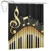 Cortinas de chuveiro Bling Music Note Piano Impresso Curtain Para Bathroon Bath Set With Iron Hooks Home Decor Presente 60x72in