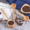 Coffee Scoops Natural Wooden cuillère poudre de haricot créatif à mesurer les accessoires de cuisine