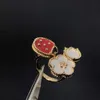 Origineel merk van vier bladgras Ladybug ring vrouwelijke hoge editie wit fritillaria rosé goud ornament