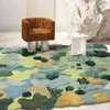 Halılar Nordic Green Series 3D Desen El yapımı Tufting Alan Halı Pastoral Stil Küçük Orman Düzensiz Şekleli Dekorasyon Halı