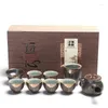 Teaware sets keramiska retro guldmålning Tea set gåva öppning ruyao full av tekanna tekopp