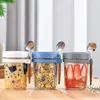 Storage Bottles With Lid And Spoon Large Capacity Portable Organization Light Food Cup Milk Breakfast Glass Graduated Jar Jars