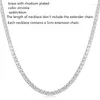 Choker 35cm-60cm 4mm CZ Stones Chain Short Long Necklace For Women Girls White Gold Color Jewelry Collier Collares Kolye Ketting