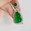 Zhuang Shengsheng Jewelry Pendant Set with Green Jade Marrow Gourd Necklace Temperament Jade Pendant Gift 2 * 3cm