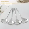 Spoons Stainless Steel Heavy Duty Deep Soup Spoon Large Serving Ramen Long Handle Spoon- 6.7Inch (4 Packed)