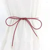 Pasy żeński łańcuch talii cienki splot Pas prosta dekoracja krawat z sukienką długą linę wiązane vintage sukienki z paskiem sznurkowym