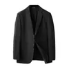 Мужские костюмы негабаритный полосатый пиджак с двумя пустыми костюмом плюс плюс размер черная куртка для деловой повседневной свадьбы 90-115 кг