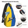 Rucksack Mode Flagge der Ukraine Sling Crossbody Männer Schulter Chests -Taschen zum Campingradfahren