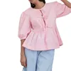 Frauenblusen offen vorne biele karierte Bluse Sommerdame Loose Blusa 2024 weibliche Feiertagsblüten Ropa de Mujer