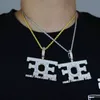 Família de letra sobre tudo o colar pingente Iced Out Bling CZ Zircon Big Foe Charm Mulheres Mulheres Hiphop Jóias 240403