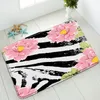 Bath Mats Color Flowers Bathroom Non-Slip Mat Ocean Beach Green Leaves Plants Bedroom Kitchen Indoor Entrance Doormat Absorbent Carpet