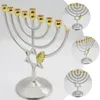 キャンドルホルダーホルダーHanukkah Menorah Candlestick Jewish Stand Metal Chanukah Branch Desktop Candelabra Party Table Cups Israel Pillar