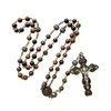 Collane a sospensione Collana Rosario in lega di gioielli a catena lunga Gesù girocollo per una preghiera cristiana unisex
