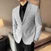 Men's Suits Brand Texture Pattern Blazers Fashion Slim Casual Business Dress Suit Jacket Social Party Coats Tops Men Clothing