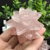 Figurines décoratives 4cm Gemles naturelles Quartz Rose Fleur Fleur Guérison Reiki Stone Pink Home Decoration Christmas Present1pcs