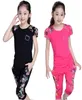 Summer Girls Clothing Set Children Sports Suit Cotton Print Kort ärm Tshirtpants 2st tjejkläder 4 6 8 10 12 14 år 2102264123