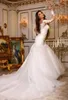 Charming Mermaid Wedding Dresses Long Sleeves Lace Appliques Illusion Sexy Bridal Gowns Ivory Tulle Bride dress Sheer Back Summer Vestido De Novia 2024