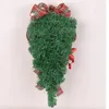 Dekorative Blumen Weihnachtskranz Tür Hanging Rote Bogen Girlande Kiefernnadel Ornament Rattan Navidad Holiday Weihnachtsjahr Dekor Tropfen