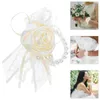 Fiori decorativi per matrimoni Flori Floro Artificiale Corta artificiale Catane bracciale a mano Bracciale Bride Bride Discors Tape