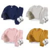 Trousers Newborn Boys Girl Autumn Tracksuits Baby Korean Knitting Clothing Sets Cotton Long Sleee Tops+Pants Loose Kids Pullovers Outfits