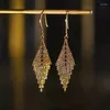 Dangle Ohrringe Miqiao Real 18k Gold Drop Pure Au750 Rhombus Fringe Feinschmuck Luxusgeschenke für Frauen EA026