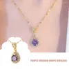 Pendant Necklaces Natural Amethyst Earrings Necklace Set Purple Stone Jewelry For Women Vintage Wedding Party Gift Pendientes Collares