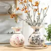 Wazony Kreatywny ceramiczny wazon dekoracja dekoracji salonu ozdoby amerykańskie retro pojemnik na aranżacja po chińskiej porcelanowej porcelanę