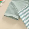 Zestawy odzieży Kupretty maluch maluch dziecięcy letni ubrania kolorowy kolorowy pasek T-shirty krótkie szorty 6 9 12 18 24 miesiące 2T Zestaw strojów