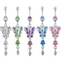 D0728 BOWKNOT MED FLOWER BELLY NAVEL RING Mix Colors112222