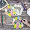 Dekoracyjne figurki Niedokończone drewniane ozdoby wietrzne 6pcs Wreńki Kształt Puste drewno do rzemiosła DIY Easter Decorations