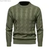 Chandails masculins 2024 Automne / hiver Half High Neck Pull Couleur de mode Jacquard Round Knitwear Casual Bottom