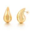 Stud Chic Exaggerate Big Waterdrop Drop Earrings for Women Chunky Fashion Teardrop Stainless Steel Gold Plated Statement Ear Jewelry