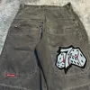 JNCO shorts y2k harajuku hip hop lucky dice impressão gráfica retrô ginástica de jeans retro ginástica masculina de basquete de basquete 240403