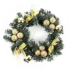 Fleurs décoratives pré-allumées artificielles couronne de Noël |Fermé de décorations mixtes et de lumières jaunes suspendues pour la porte d'entrée