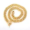 1 Hip-hop Trend Mens Alloy Cuban Chain Dominering Large Gold Collier Gold Plated Full Diamond Bijoux