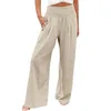 Women's Pants 2024 Fashion Straight Leg For Women Lady Summer Cotton Linen Trousers Casual Loose Female Bottom Sweatpants