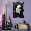 Dekoracyjne figurki Gotycki duch 3D w lustrze Halloween żywica Luminous Frame Ornaments Wieszanie na dekoracje domu w salonie