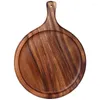 Plates Acacia Mangium 10-Inch Pizza Board Solid Wooden Tray Decorative Po Chopping Cutting Wood Round Steak Plate