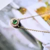 Hänghalsband Huitan Dainty Green Imitation Opal Necklace For Women Temperament Elegant Bridal Wedding Accessories Present Trendy Jewelry