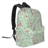 Mochila planta de flores rosa bolsas escolares de estudiantes