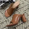 Slippers 2024 Round Toe One Strap High Heels Women Sexy Peep Outside Casual Dress