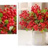 Kwiaty dekoracyjne 10pcs symulacja świąteczna jagoda sztuczne owoce kwiatowe rośliny wiśniowe domowe dekoracja