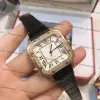 ホットセール新しい正方形の時計40mmジュネーブ本物のステンレス製機械時計ケースとブレスレットファッションメンズ男性リストウォッチ