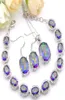 Luckyshine Fashionforward Oval Colorful Mystic Topaz 925 Sterling Silver Necklace Zircon BraceletsイヤリングペンダントウェディングJewe8702487