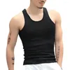 Herentanktops Ademend sportvest voor mannen slanke fit o-neck mouwloze gym workout bodybuilding vaste kleur