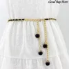 Paski metalowy łańcuch Piękny warkocz paska damska sukienka weselna Dercoration z perłowymi kobietami regulowane łańcuchy talii